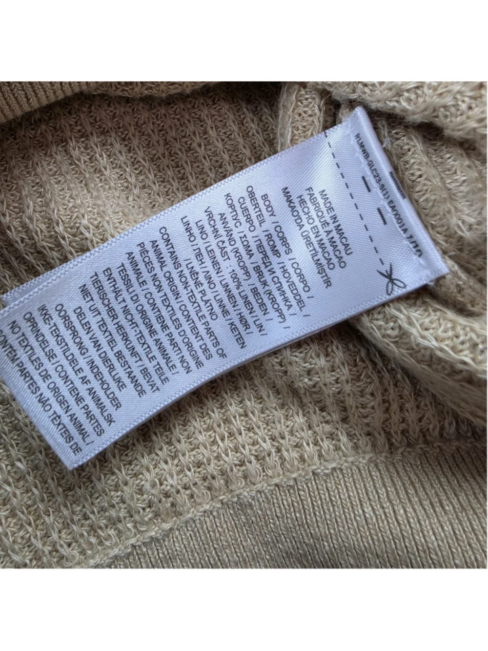Polo Ralph Lauren Men’s XL 100% Linen Waffle Knit Open Collar Sweater Beige